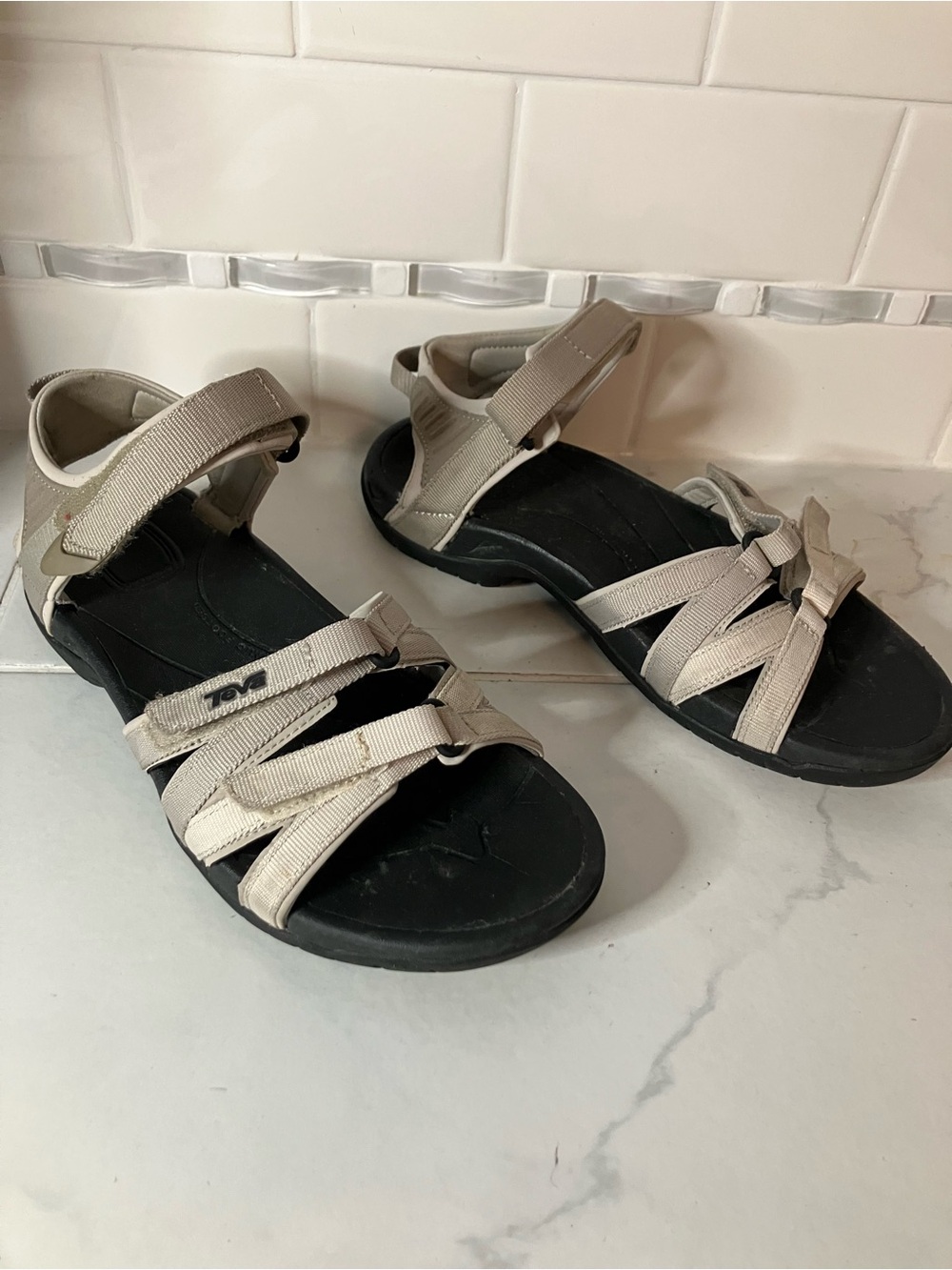 Teva Women's Beige Strappy Outdoor Sandals